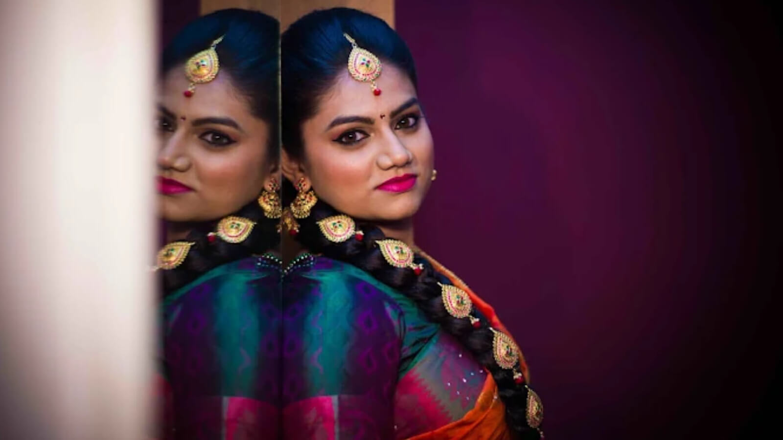 Cinematic wedding portrait by Red four Studio