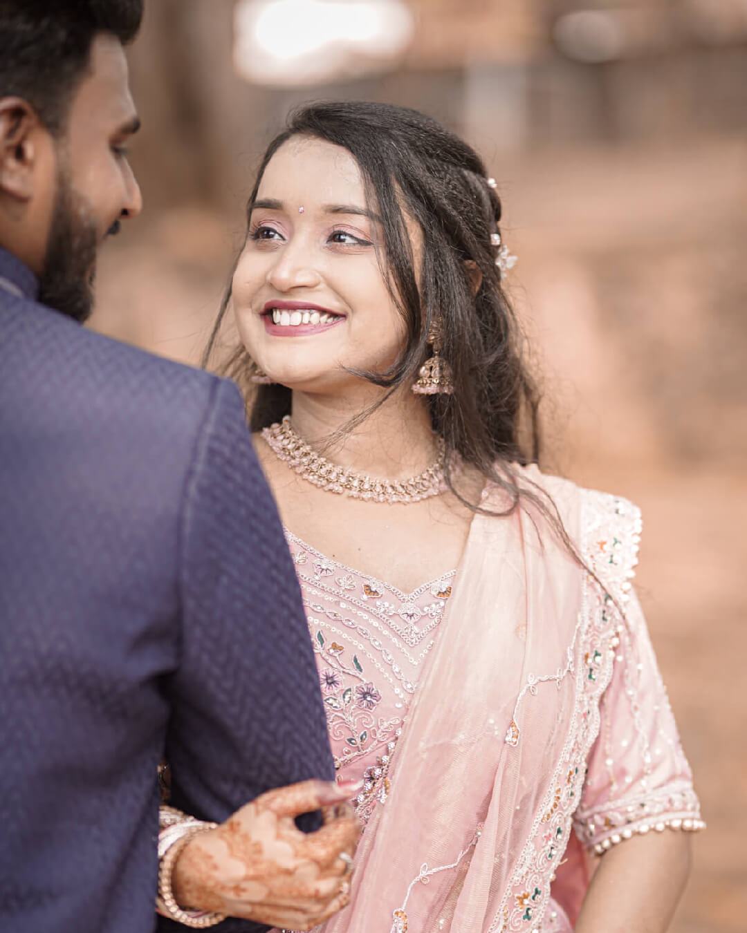 Wedding couple candid photograph